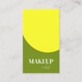 黄色エレガントと緑のQRコードメイクアップアーティスト 名刺 (正面)