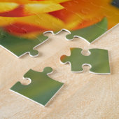 黄色エレガントと赤のチューリップ花ポートレート ジグソーパズル (側面)