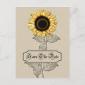 黄色エレガントのひまわり救の背景 案内ポストカード (正面)