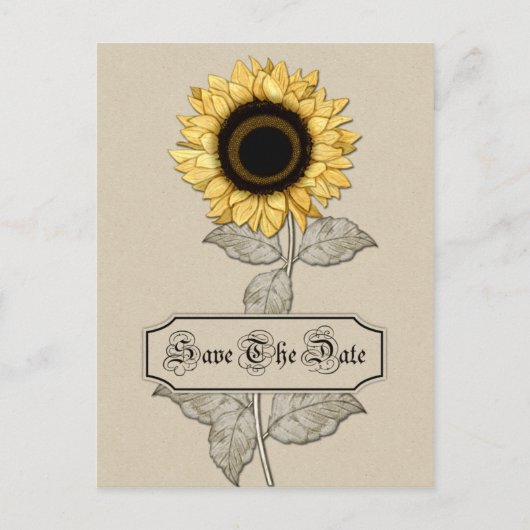 黄色エレガントのひまわり救の背景 案内ポストカード (正面)