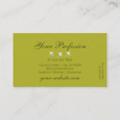 黄色エレガントのオリーブグリーン輝く宝石モダン 名刺 (裏面)
