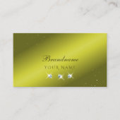 黄色エレガントのオリーブグリーン輝く宝石モダン 名刺 (正面)