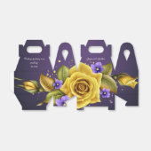 黄色エレガントのバラと紫のヴィオレ結婚ス フェイバーボックス (折り畳みなし)