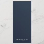 黄色エレガントのバラの水色ネイビー結婚ブルー メニュー (裏面)