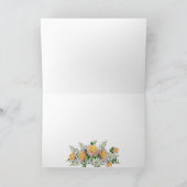 黄色エレガントのバラの花束結婚の花感謝していの サンキューカード (内部)