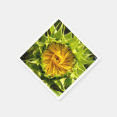 黄色エレガントのヒマワリ写真 スタンダードカクテルナプキン (角)