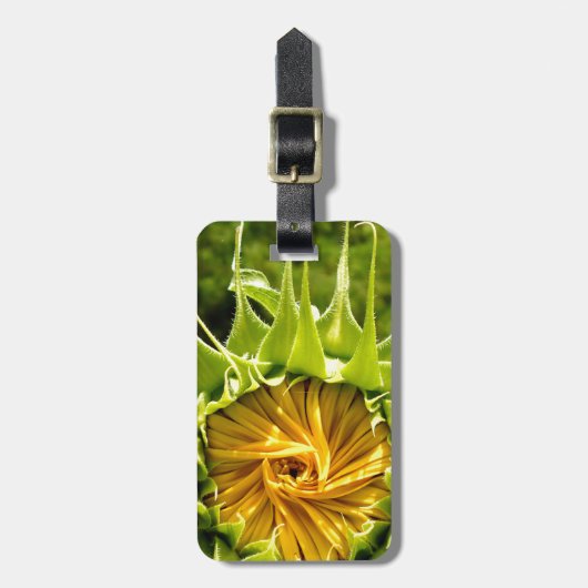 黄色エレガントのヒマワリ写真 ラゲッジタグ (正面縦)