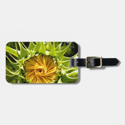 黄色エレガントのヒマワリ写真 ラゲッジタグ (正面横)
