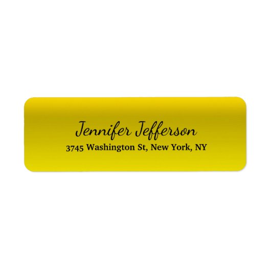 黄色エレガントのモダン手書き入力 ラベル (正面)