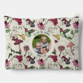 黄色エレガントの最高のお母さん写真ハミングバード アクセサリーポーチ (裏面)