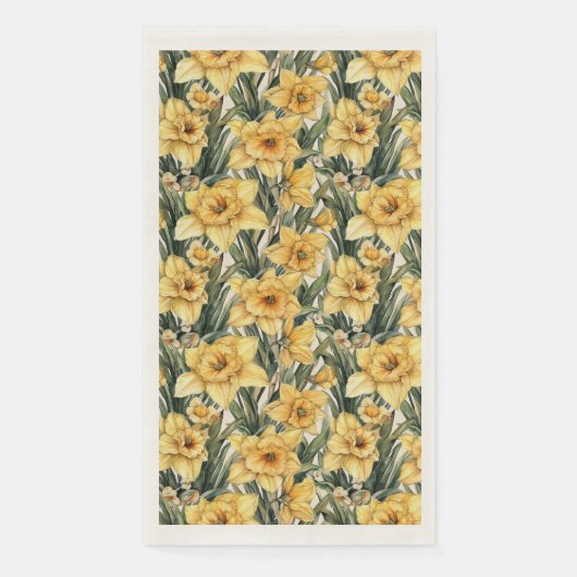 黄色エレガントの水仙イースターウォーターカラーの花 (正面)