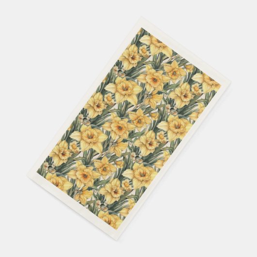 黄色エレガントの水仙イースターウォーターカラーの花 (コーナー)