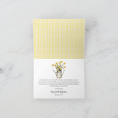 黄色エレガントの水仙フローラ水缶誕生日 サンキューカード (内部)