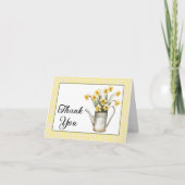 黄色エレガントの水仙フローラ水缶誕生日 サンキューカード (正面)