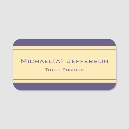 黄色エレガントの紫と王室の非常に明るいシェード 名札 (正面)