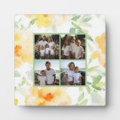 黄色エレガントオレンジ色の水色フローラ4写真 フォトプラーク (正面)