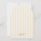 黄色エレガントストライプの結婚ヴィンテージ 招待状 (裏面)
