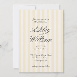 黄色エレガントストライプの結婚ヴィンテージ 招待状