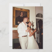 黄色エレガントストライプの結婚ヴィンテージ 招待状 (裏面)