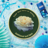 黄色エレガントバラの花パーソナライズされたパーティー ペーパープレート (パーティー)