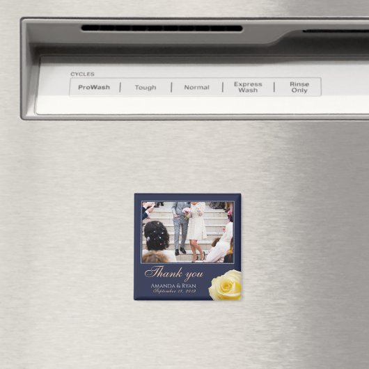 黄色エレガントバラフローラ写真ありがとうござ結婚う マグネット (インサイチュ (食洗機))