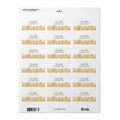 黄色エレガントバラフローラ差出人住所ラベル ラベル (フルシート)