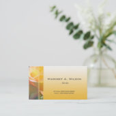 黄色エレガントバラ花プロフェッショナル 名刺 (スタンド正面)