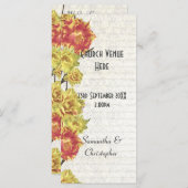 黄色エレガントフローラ教会の結婚式 プログラム (正面/裏面)