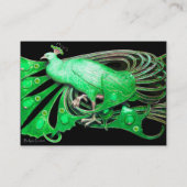 黄色エレガントフローラ渦巻き孔雀 名刺 (裏面)