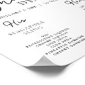 黄色エレガントフローラ結婚のシグネチャードリンク ポスター (角)