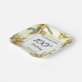 黄色エレガントフローラ100誕生日 ペーパープレート (傾斜あり)