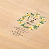 黄色エレガントフローラ21歳 アクリル招待状 (レイダウン)