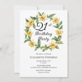 黄色エレガントフローラ21歳 招待状 (正面)