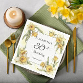 黄色エレガントフローラ30th誕生日 スタンダードランチョンナプキン