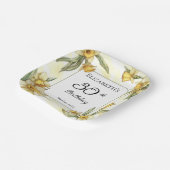 黄色エレガントフローラ30th誕生日 ペーパープレート (傾斜あり)