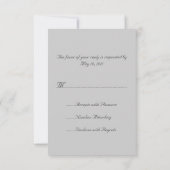 黄色エレガントローズヴィンテージウェディングチャッパ 出欠カード (裏面)