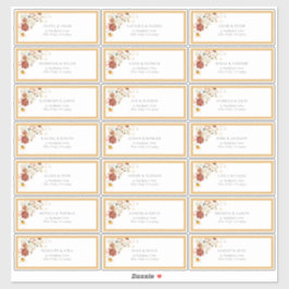 黄色エレガントワイルドフラワー水彩ゲストアドレス シール