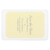 黄色エレガント単に日付を保存 マグネット (横)