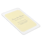 黄色エレガント単に日付を保存 マグネット (右側)