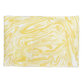 黄色エレガント大理石：手描きテクスチャ 枕カバー (裏面)