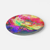 黄色エレガント抽象芸術フローラ水絵を描色 ペーパープレート (アングル)