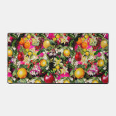 黄色エレガント桃色のオレンジの果実 デスクマット (正面)