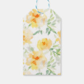 黄色エレガント桃色の水色フローラ ギフトタグ (裏面)