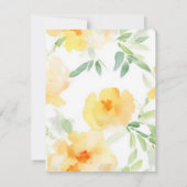 黄色エレガント桃色の水色フローラ サンキューカード (裏面)