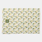 黄色エレガント水和フローラモノグラム キッチンタオル (横)