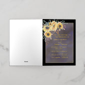 黄色エレガント水色ひまわり晴れ 箔シーズンカード (外側レイダウン)