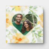 黄色エレガント水色フローラカスタム写真 フォトプラーク (正面)