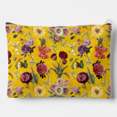 黄色エレガント花柄モノグラム アクセサリーポーチ (裏面)