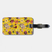 黄色エレガント花柄モノグラム ラゲッジタグ (裏面横)