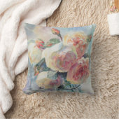 黄色エレガント英語バラ クッション (ブランケット)